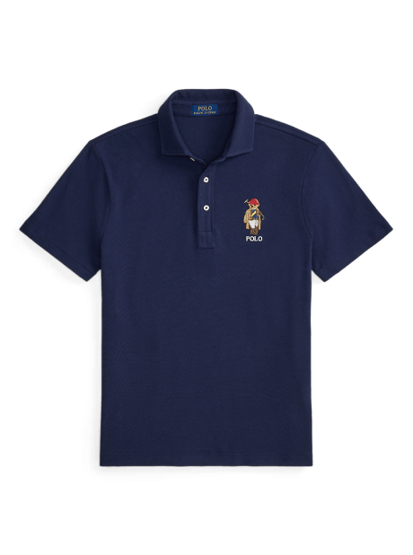 Custom-Slim-Fit Piqué-Poloshirt mit Bear