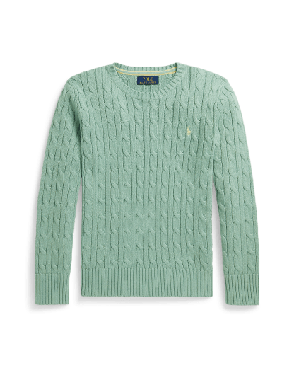 Baumwollpullover mit Zopfmuster