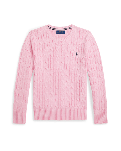 Baumwollpullover mit Zopfmuster