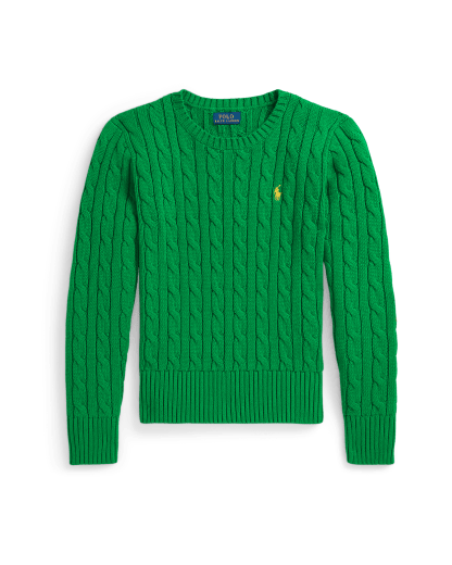 Pullover mit Zopfmuster und Aufnähern