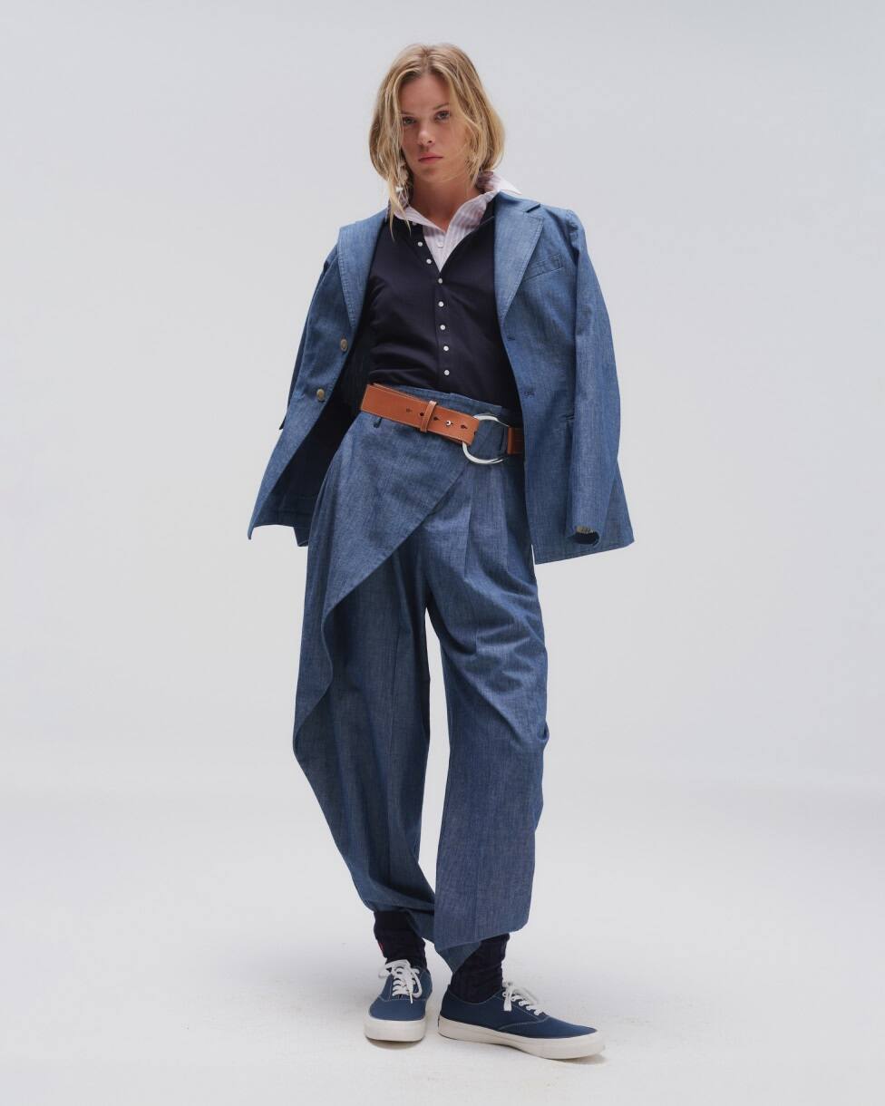 Einreihiger Blazer aus Chambray