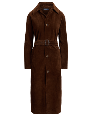 Lange 3/4-Jacke aus Wildleder