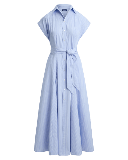Gestreiftes Hemdkleid aus Baumwolle