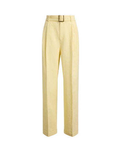 Bacall-Leinenhose mit Gürtel