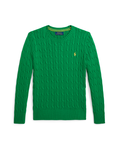 Baumwollpullover mit Zopfmuster