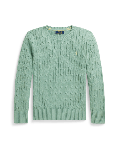 Baumwollpullover mit Zopfmuster