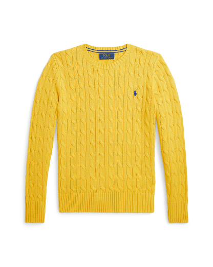 Baumwollpullover mit Zopfmuster