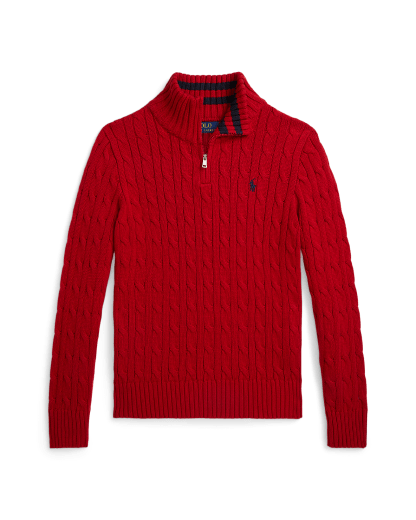 Baumwollpullover mit Zopfmuster