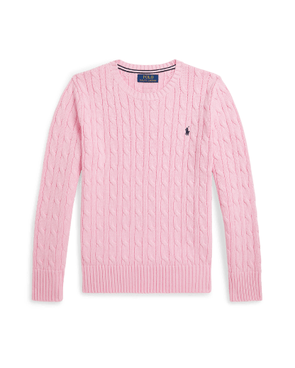 Baumwollpullover mit Zopfmuster