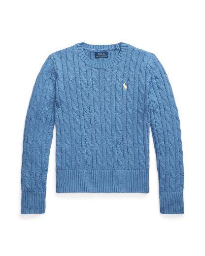 Baumwollpullover mit Zopfmuster