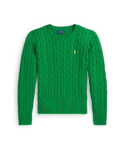 Pullover mit Zopfmuster und Aufnähern