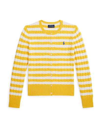 Gestreifter Cardigan mit Mini-Zopfmuster