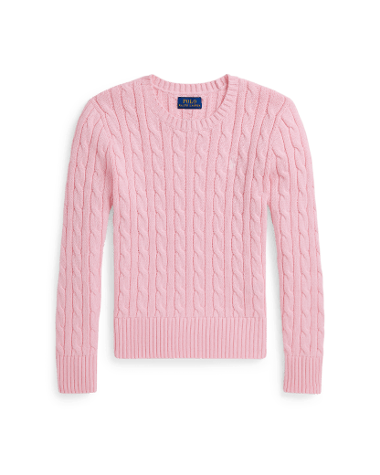 Baumwollpullover mit Zopfmuster