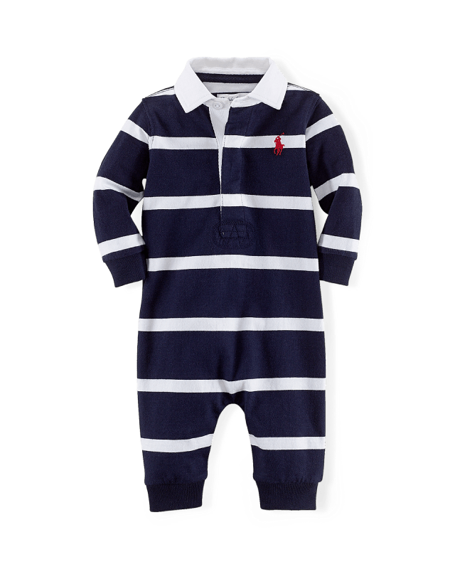 Gestreifter Rugby-Strampler aus Jersey