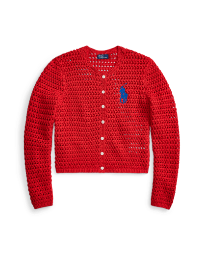 Gehäkelter Cardigan mit Big Pony