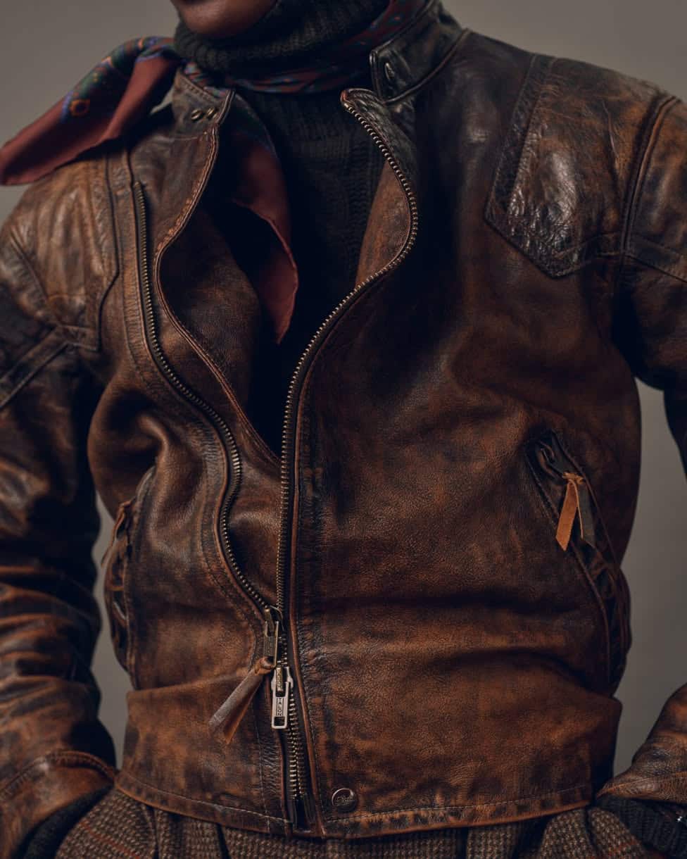 Bikerjacke aus Leder