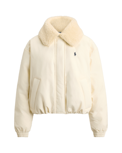 Daunen-Pufferjacke mit Kragen