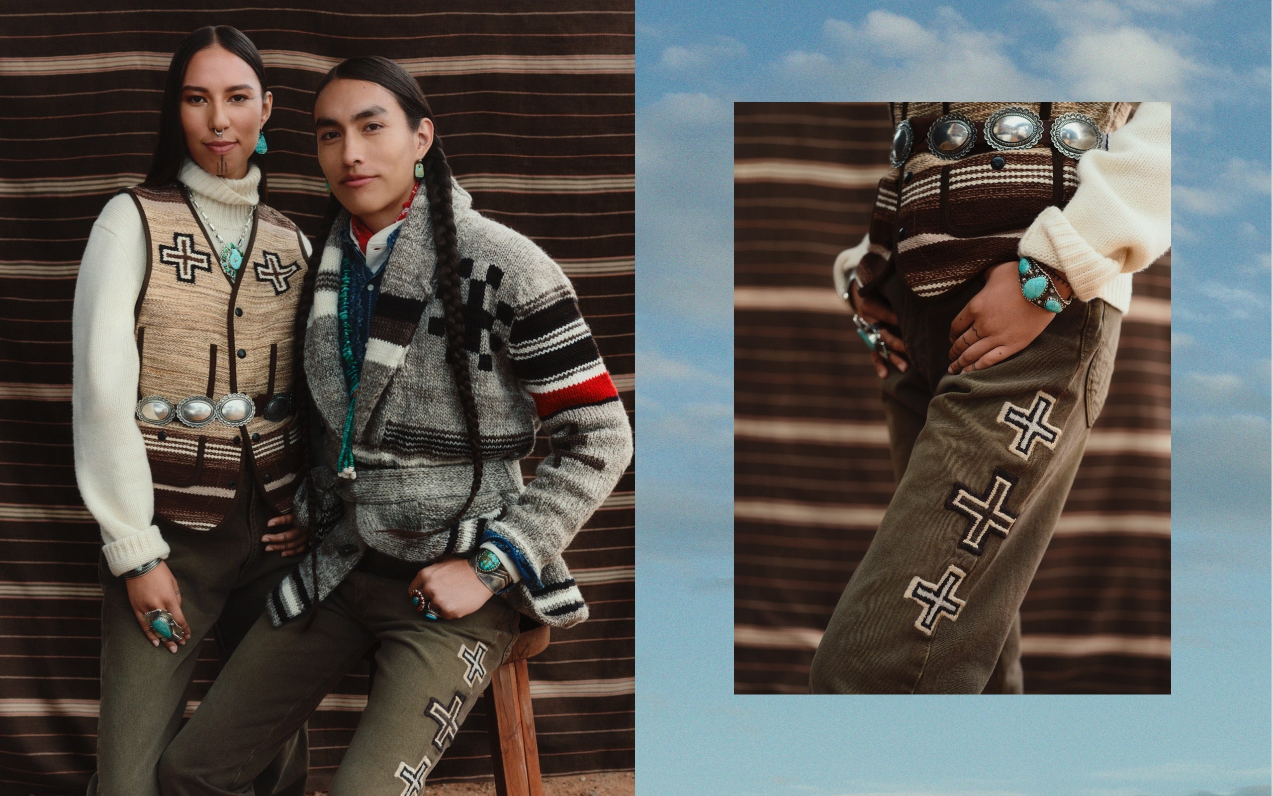  <strong>DIE LIEBE ZUM LAND</strong><br/> <span>Polo Ralph Lauren x Naiomi Glasses, die erste Kollaboration im Rahmen des &bdquo;Artist in Residence&ldquo;-Programms von Ralph Lauren, w&uuml;rdigt das Erbe und die jahrhundertealten Bekleidungstraditionen der Navajo</span>  <br/> 