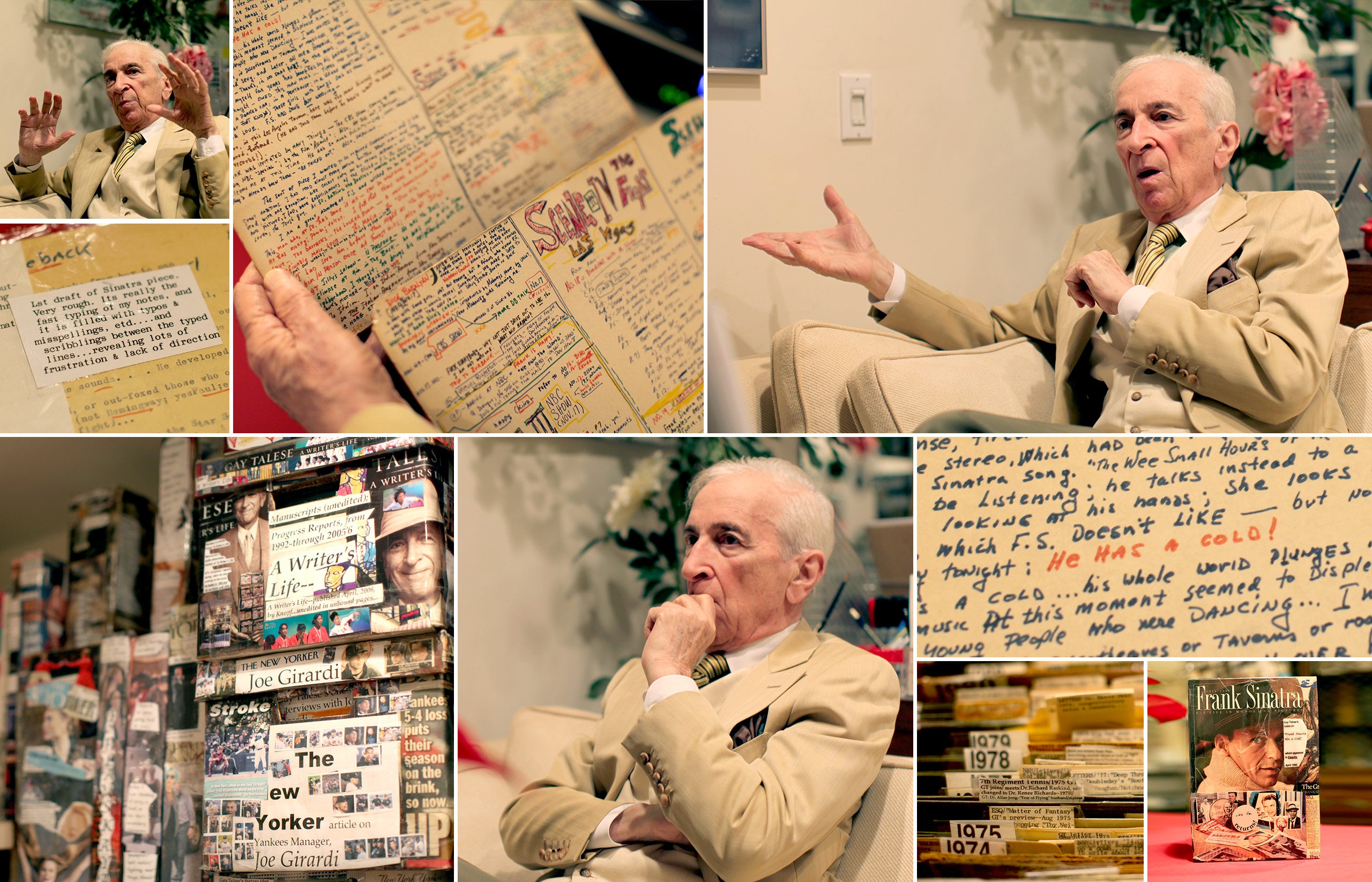                             Fotos aus dem „Bunker“, dem Keller von Taleses Haus an Manhattans Upper East Side. Hier arbeitet der berühmte Autor und katalogisiert sorgfältig seine Notizen und früheren Berichterstattungen