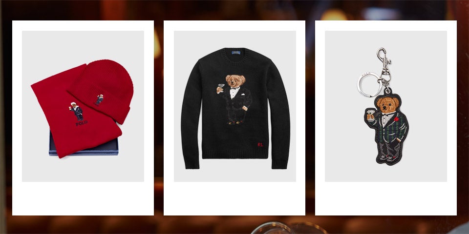 polo bear tartan backpack