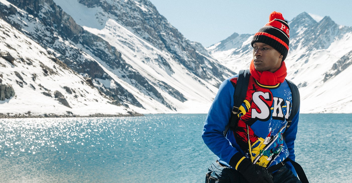 Downhill skier polo hot sale