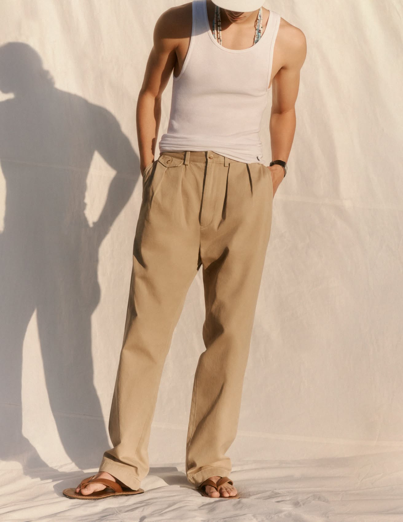 Relaxed-Fit Chinohose Whitman mit Falten