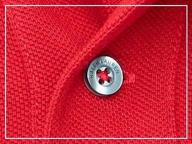 Close-up of Polo shirt buttoned placket