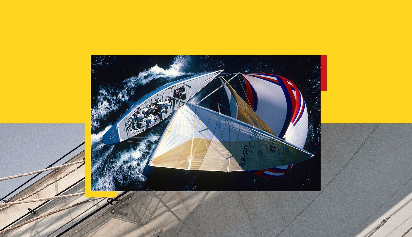 Overhead shot of sailboat